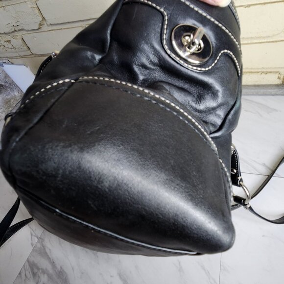 Euc Vintage Coach Gallery Y2K Black Leather Shoulder Bag Tote Purse c - Picture 8 of 11